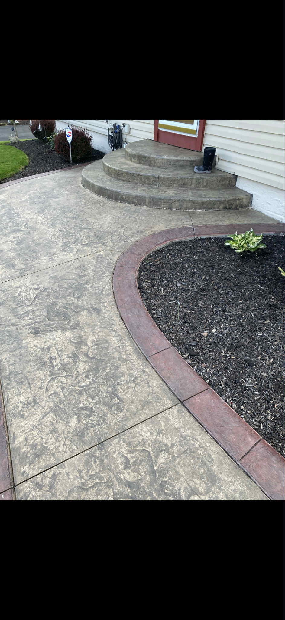 Decorative concrete finish on a patio in Coastal NC